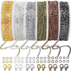 Jishi Jewelry Making Chain Kit 60ft DIY Necklace Bracelet Earring Supplies